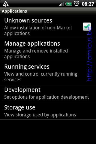 Applications ekran