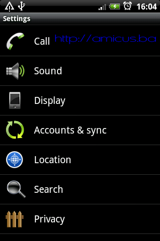 Settings - Accounts & sync