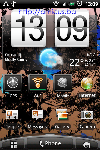 HTC Wildfire S home ekran HTC Wildfire S home ekran