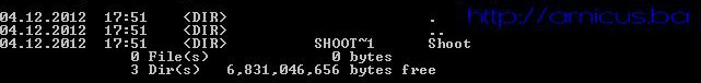 Prikaz sadržaja direktorija u command prompt-u