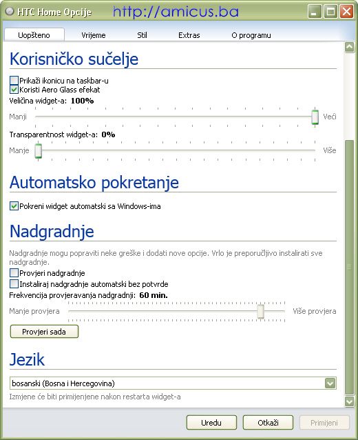 HTC Home opcije