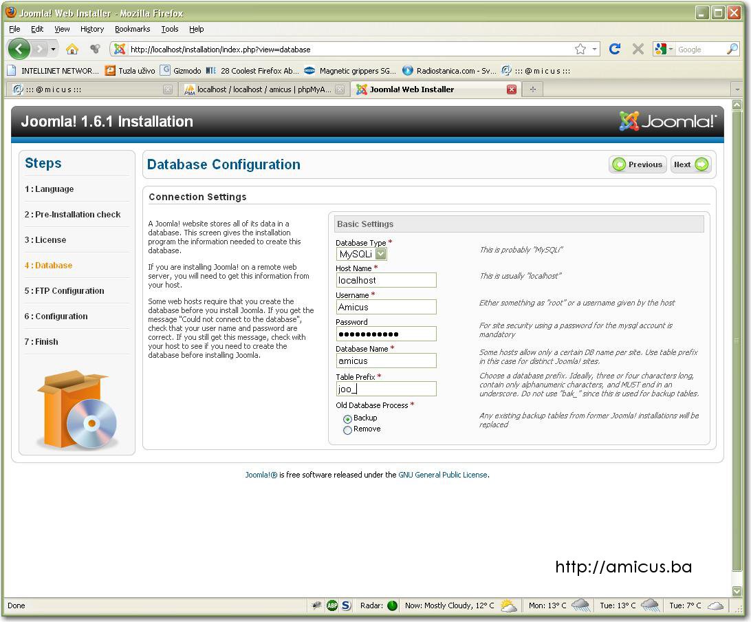 Postavke MySQL baze