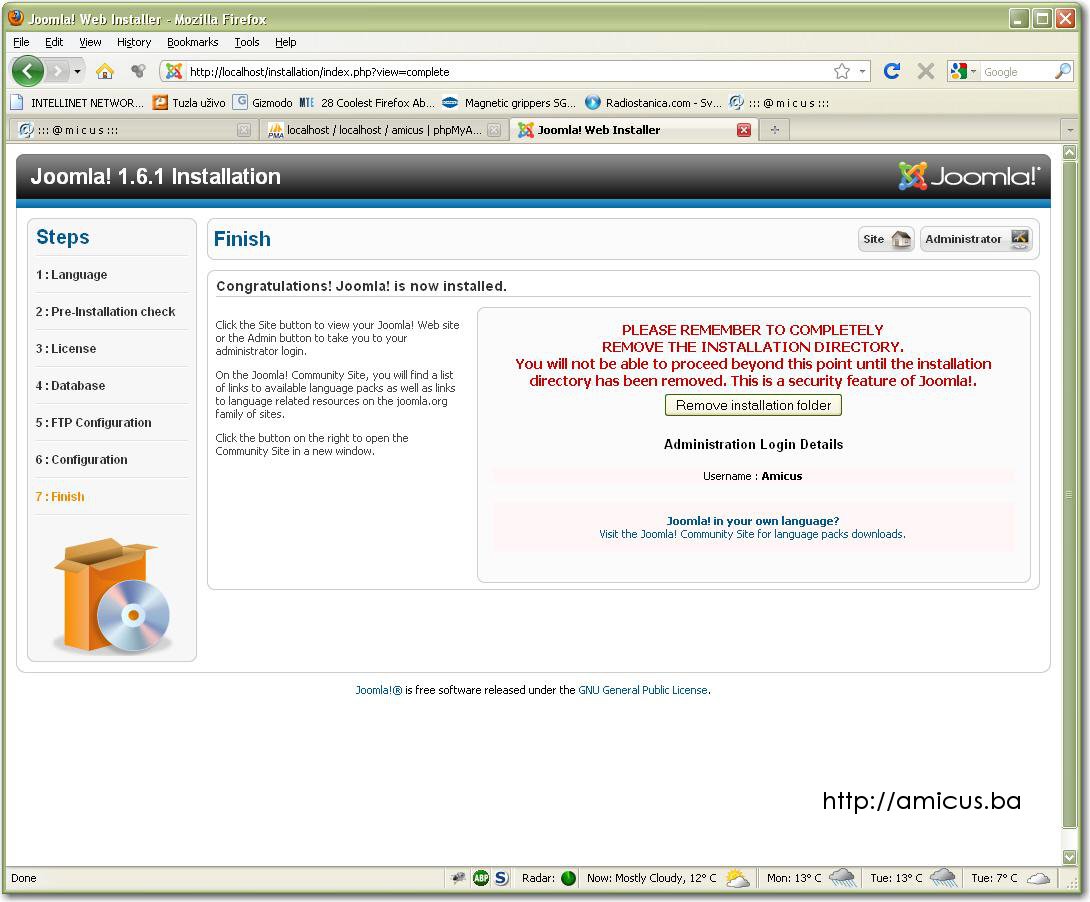 Izbrisati instalacioni direktorij