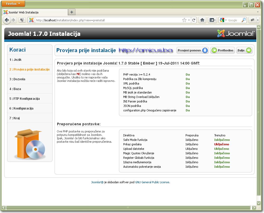 Provjera konfiguracije web servera