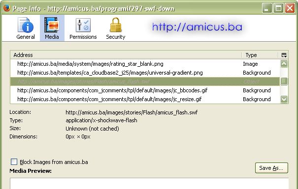 Informacije o prikazanoj web stranici