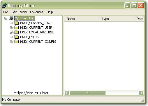 Registry editor