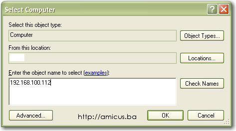 Upis IP adrese računara