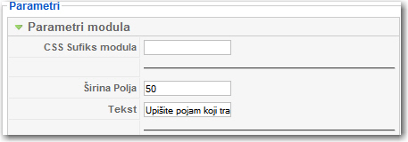 Sirina polja za pretragu