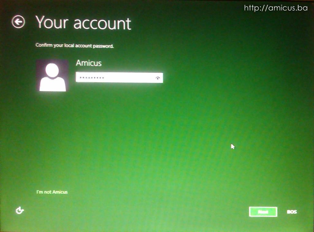 Windows 8.1. - Šifra naloga