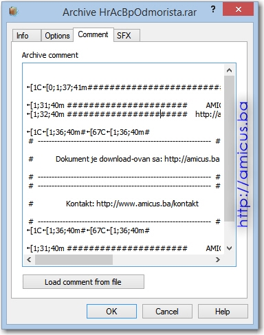 WinRar - kreiranje komentara