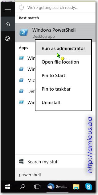 Pokretanje PowerShell prompt-a