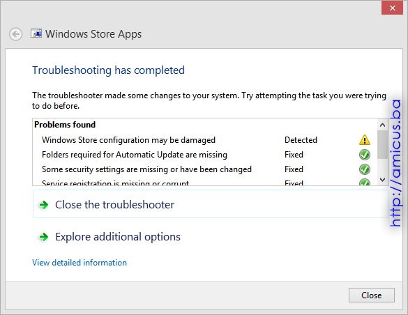 Windows Store Apps - Rezultati porpavljanja grešaka