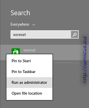 Reset za windows store