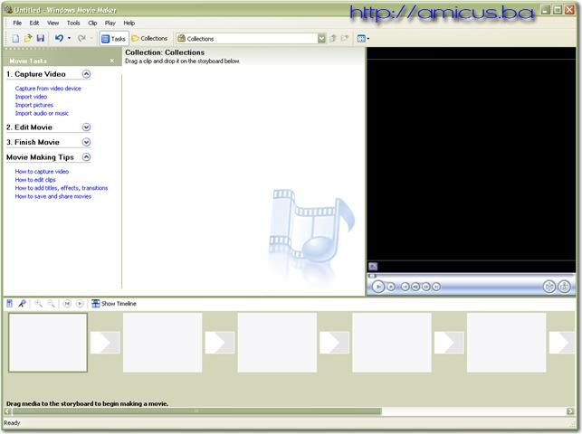 Prozor Windows movie maker-a