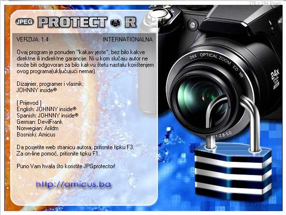 O programu JPGProtector